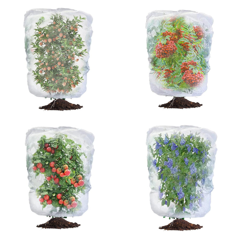 Garden Mesh Netting with Drawstring,Plants Cover Protection from anti Birds,Bugs,Cicadas,And Insects-Pest Barrier Bag for Blueberry