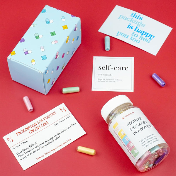 Sensemory 60 Pcs Positive Affirmation Cards Jar, Funny Emotional Support Gift for Teen Girls, Gifts for People with Depression, Motivational