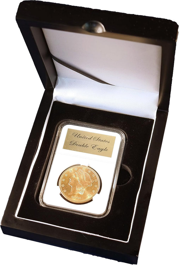 Guardhouse Wood Display Box for NGC/PCGS/Premier/Little Bear Elite Coins in Certified or Certified Style Holders/Slabs (Single Coin, Matte Black