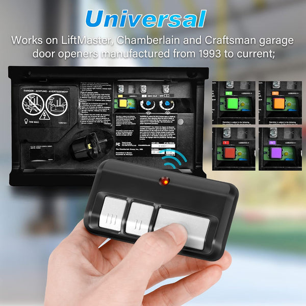 for Chamberlain LiftMaster Craftsman Garage Door Opener Remote 893LM 893MAX 971LM Universal S-1 Pack Black