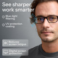 Gaoye Professional Reading Glasses for All Day - Computer Readers with Blue Light Protection - Value Pack B1-5 Pack Light Black 2.0 x