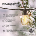 Brightech Ambience Pro Super Bright Solar - 27Ft Remote Control Outdoor String Lights with 12 Shatterproof S14 Bulbs, Commercial Grade LED,
