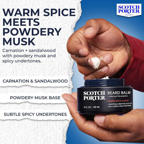 Scotch Porter Conditioning Beard Balm Ã¢ÂÂ Smooth, Shape, Moisturize & Soften Coarse, Dry Facial Hair While Encouraging Growth for a