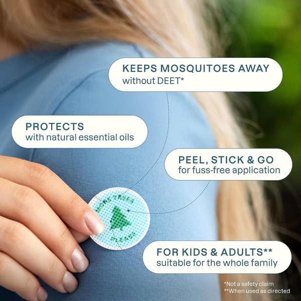 Cliganic Mosquito Repellent Stickers (90 Pack) - Camping Patches for Kids & Adults, Natural DEET-Free, Essential Oil Infused 90 Count (Pack of 1)
