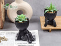 Der Rose Set of 2 Fake Plants Artificial Succulent Plants for Office Desk Accessories Black Bathroom Home Room Aesthetic Decor Indoor Black 2