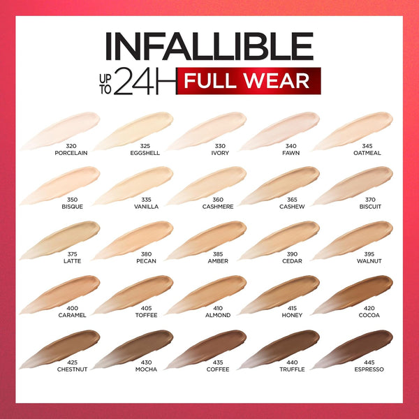 L'Oreal Paris Makeup Infallible Full Wear Waterproof Matte Concealer, Full Coverage, Biscuit, 0.33 fl. oz. 370 BISCUIT 0.33 Fl Oz (Pack of 1)
