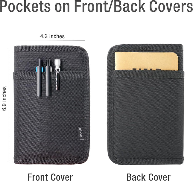 Field Notes Notebooks Cover 3.5 X.5.5 Pocket Notebook Cover with Pen Holder, Zip