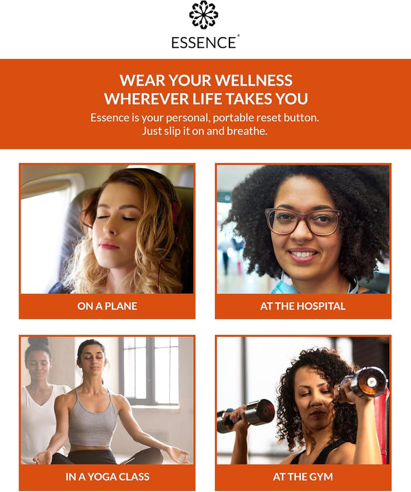 Essence Wearable Aromatherapy Nasal Diffuser – Orange Essential Oil Nose Ring Silicone Inhaler for Stress & Mood Support - Made in USA &