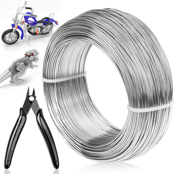 18 Gauge Aluminum Craft Wire Jewelry Making, 328 FT Metal Wire Armature Bendable Wire for Bonsai Trees, Sculpting, DIY Crafts Beading Floral