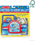 Melissa & Doug Pretend-to-Spend Toy Wallet With Play Money and Cards (45 pcs), Blue - FSC Certified