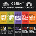 Urban Accents Movie Night Popcorn Gift Set – Includes 3 Gourmet Popcorn Kernel Varieties & 5 Flavorful Seasonings – Perfect Snack Gift Box for