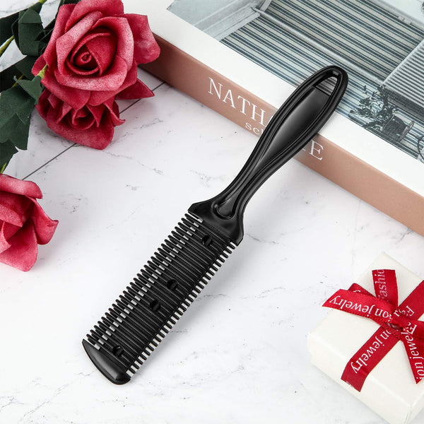 Maitys 3 Pcs Haircut Razor Comb Hair Cutting Comb with 12 Replacement Blades Double Edge Shaper for Salon & Home Styling Split Ends Trimmer Styler