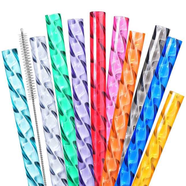 Reusable Straws for Stanley Cup Replacement,12 Inch Plastic Extra Long Straw for 40/30 Oz Tumbler,Clear Hard Drinking St