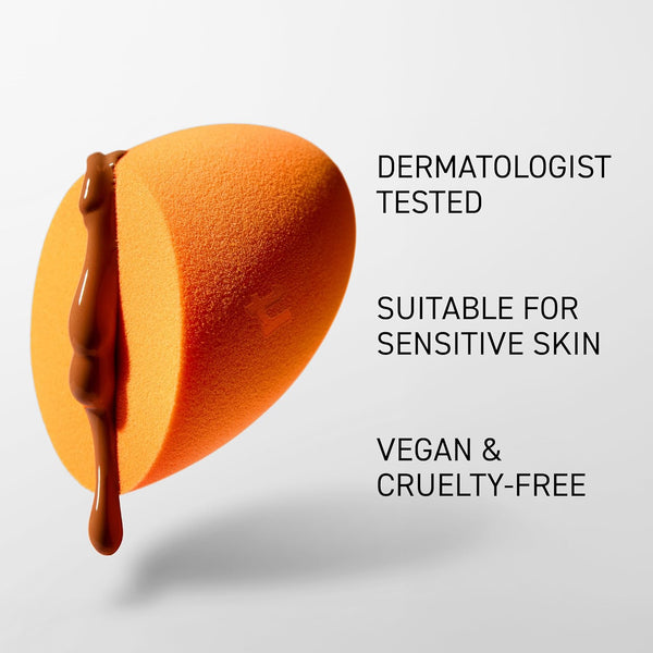 Real Techniques Miracle Complexion Sponge, Makeup Blender for Liquid and Cream Foundation, Full Coverage, Streak-Free Professional Makeup Tool,