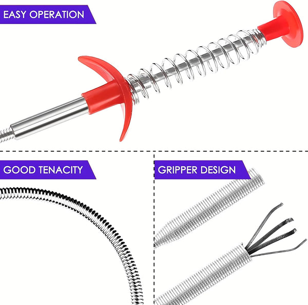 Drain Snake, Drain Clog Remover - Gutter Cleaning Tools Drain Cleaner for Toilet Sewer Shower Kitchen Bathroom Tub Clogged Drains Opener Cleaning
