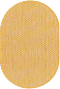 Unique Loom Collection Casual Transitional Solid Heathered Indoor/Outdoor Flatweave Area Rug (2' 2" X 3' 1" Oval, Corn Harvest Yellow)