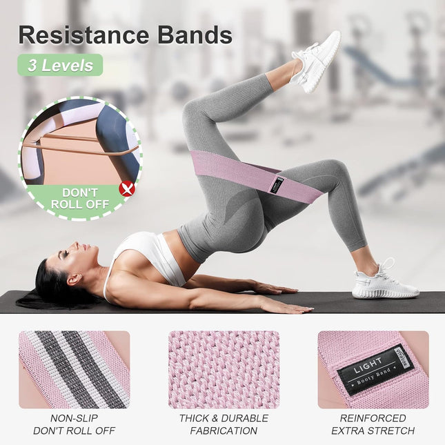 Booty Bands Set, Resistance Bands for Working Out, Exercise Bands for Women and 