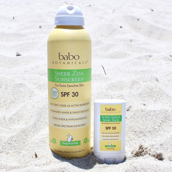 BABO Botanicals Super Shield SPF 50 Stick Sunscreen - 70% Organic Ingredients - Natural Zinc Oxide - for All Ages - NSF & Made Safe Certified -
