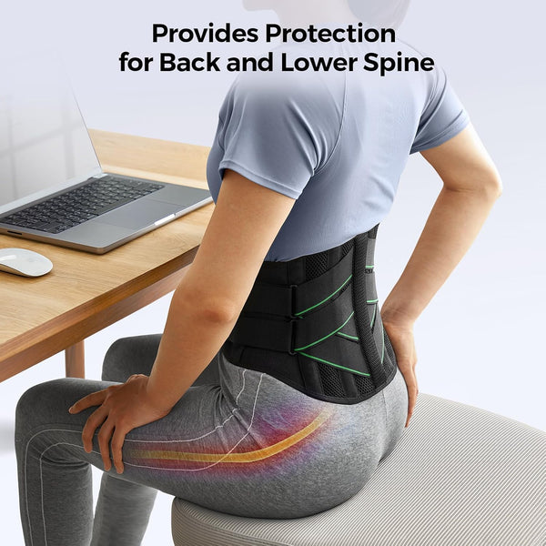 FREETOO Back Brace for Men Lower Back Pain, Breathable Back Support Belt for Women,Work with Soft Pad, Lightweight Lumbar Support for Lasting
