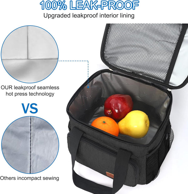 Femuar Lunch Bags for Women/Men, Insulated Lunch Bag for Work Office Picnic - Lunch Cooler Bag Leakproof Lunch Box with Adjustable Shoulder Strap