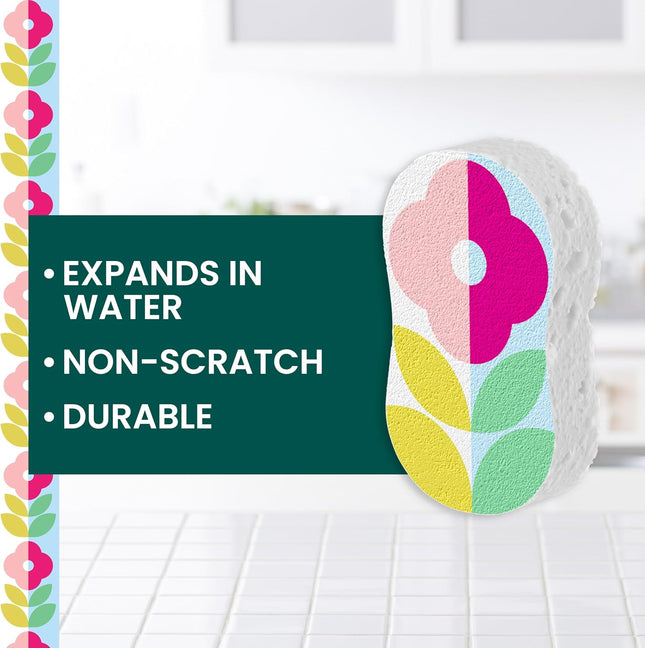 Scotch-Brite Brite Blooms Pop up Kitchen Sponges, Unique Compressed Kitchen Spon