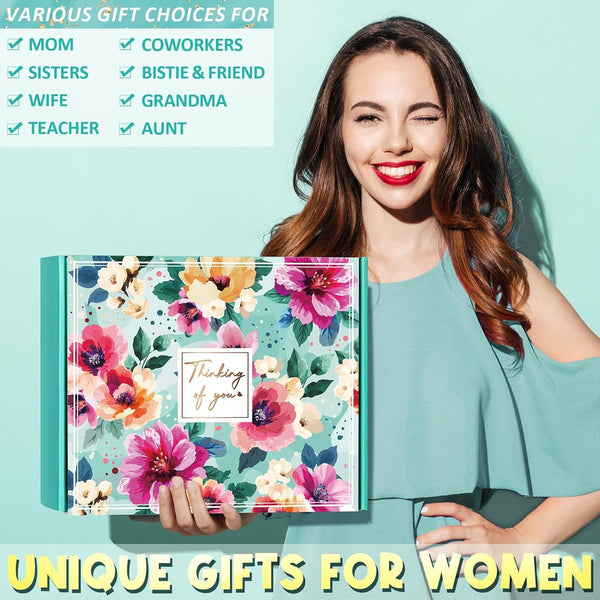 Birthday Gifts for Women Self Care Gifts Get Well Soon Gifts, Ocean Relaxing Spa Gifts Basket Care Package W/ Luxury Flannel Blanket 40 Oz