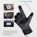 anqier Winter Gloves, Windproof Warm Touchscreen Gloves Men Women for Cycling Running Outdoor Activities Black-B Medium