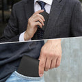Chelmon Slim Wallet for Men ID Window with RFID Blocking Front Pocket Minimalist Bifold Bussiness Card Holder Gift for Men Black