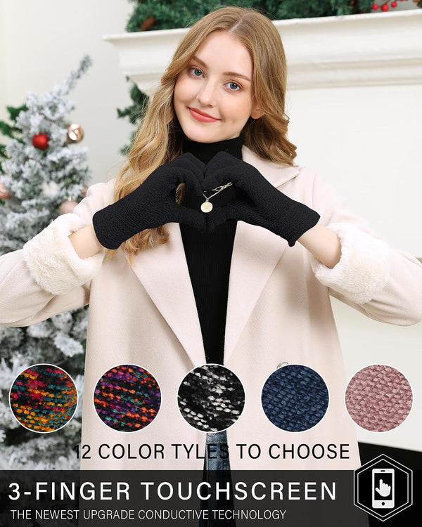 FZ FANTASTIC ZONE Womens Winter Warm Touchscreen Gloves for Cold Weather One Size Black