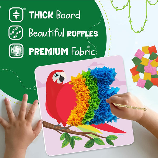 jackinthebox Poke Poke Art – Animals Theme, Mess-Free Fabric Art and Craft, Flower Pressing Kits, Gift for Kids, Gift for Girls and Boys Ages 4 5
