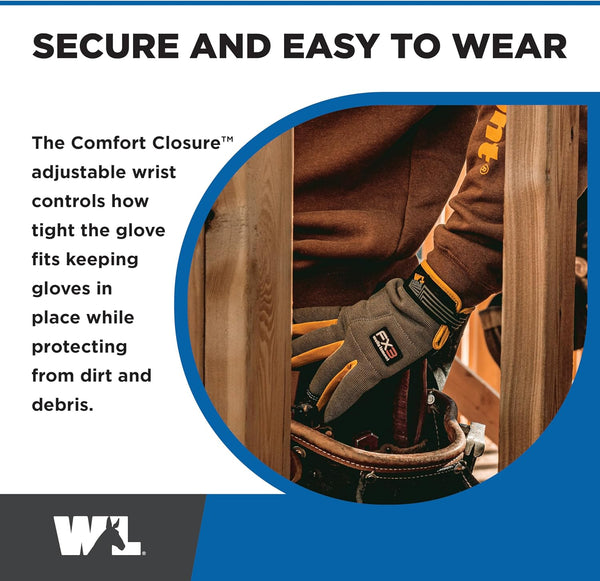 Wells Lamont FX3 Insulated Synthetic Leather Winter Work Gloves for Men – Warm 3M Thinsulate, Fleece-Lined, Touchscreen – Water-Resistant,