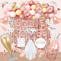 116 Pcs Bachelorette Party Decorations, Bride To Be Decorations include Bride To Be Sash Veil Crown Tattoo Stickers Photo Props Fringe Curtain for
