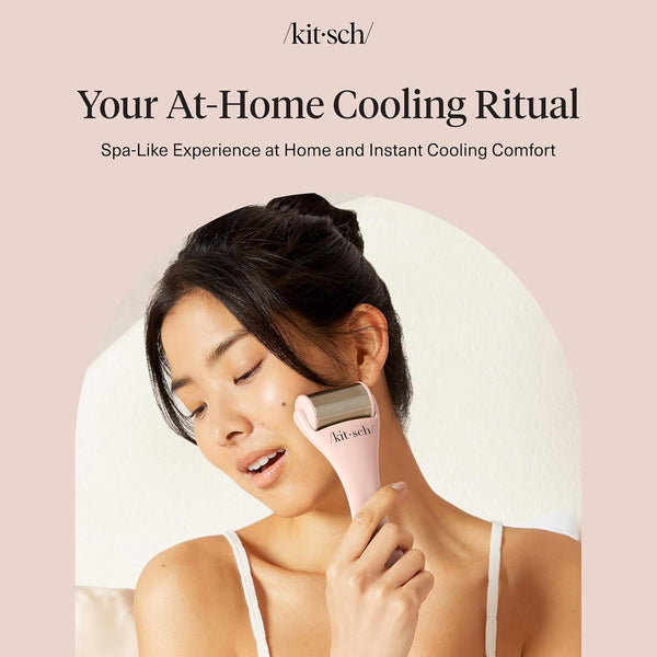 Kitsch Ice Roller for Face – Stainless Steel Ice Face Roller to Reduce Puffiness, Redness & Headaches – Cooling Facial Roller for Skin Care,