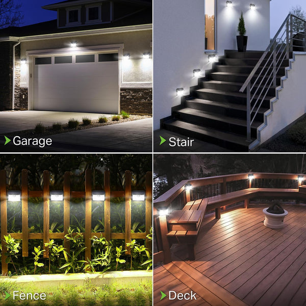 [6 Packs] Solar Motion Lights Outdoor, Ultra Bright Solar Fence Lights with Motion Sensor, IP65 Waterproof Security Lights 3 Modes, 270Â° Lighting