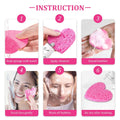 50-Count Kickleen Compressed Cellulose Heart Shape Facial Sponges | Natural Cosmetic Spa Sponges for Facial Cleansing | Exfoliating | Makeup Mask