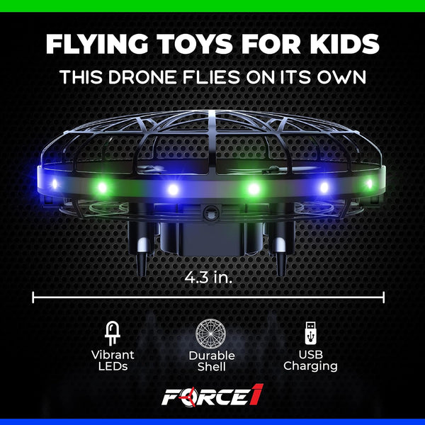 Force1 Scoot LED Hand Operated Drone for Kids or Adults - Hands Free Motion Sensor Mini Drones, Easy Indoor Flying Orb Ball Small UFO Toy for Boys