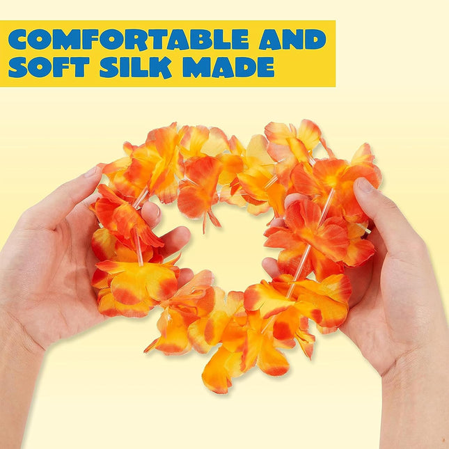 Joyin Toy 12 Counts Hawaiian Leis Bulk, Tropical Flower Lei Hawaiian Lei Beach H