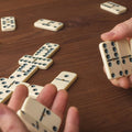 Double Six Dominos - 28-Piece Ivory Dominos Set for Adults and Kids - Classic Number Table Games Game for Family with Wooden Storage Case by Hey