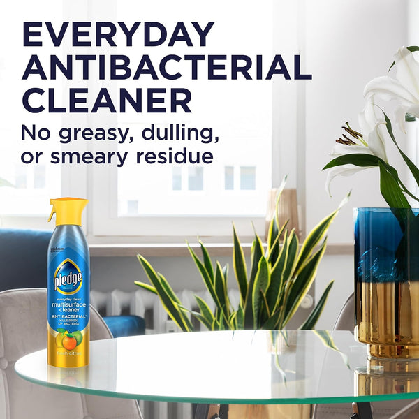 Pledge Antibacterial Multisurface Cleaner Spray, Fresh Citrus, 9.7 oz, 1 pk 9.7 Fl Oz (Pack of 1)