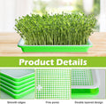 EBaokuup 5 Pcs Seed Sprouter Tray with Drain Holes - BPA Free Seed Germination Propagation Trays, Soil-Free Wheatgrass Bean Sprouts Microgreens