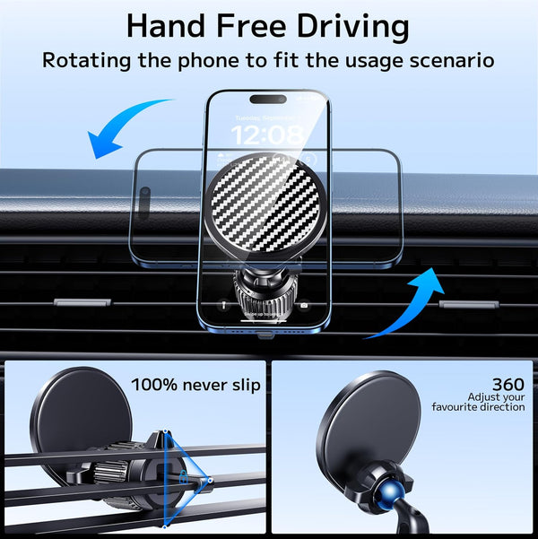 for Magsafe Car Mount [Strong Magnets] Magnetic Phone Holder for Car Vent Dashboard [Hands Free] Cell Phone Holder Car Mount for iPhone 15 14 13