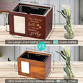 Pet Memorial Urns for Dog or Cat Ashes, Large Wooden Funeral Cremation Urns with Photo Frame, Keepsake Memory Box with Black Flannel Lining