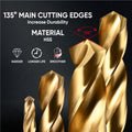 amoolo Hex Shank Drill Bit Set (13Pcs Set+3 Pcs Free), Premium 4341 HSS Titanium Impact Hex Drill Bits for Wood, Steel, Metal, Plastic, Quick