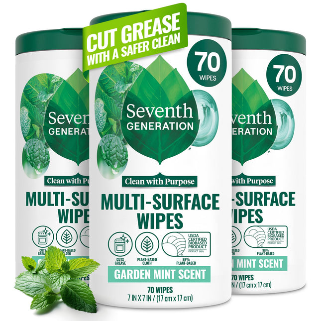 Seventh Generation Multi Purpose Wipes All Purpose Cleaning Garden Mint Scent wi