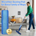 4 Pack Microfiber Cleaning Pad for Bona Mop, Reusable Spray Mop Pads Refills for Multi-Surface Floors, Washable Microfiber Mop Replacement Heads