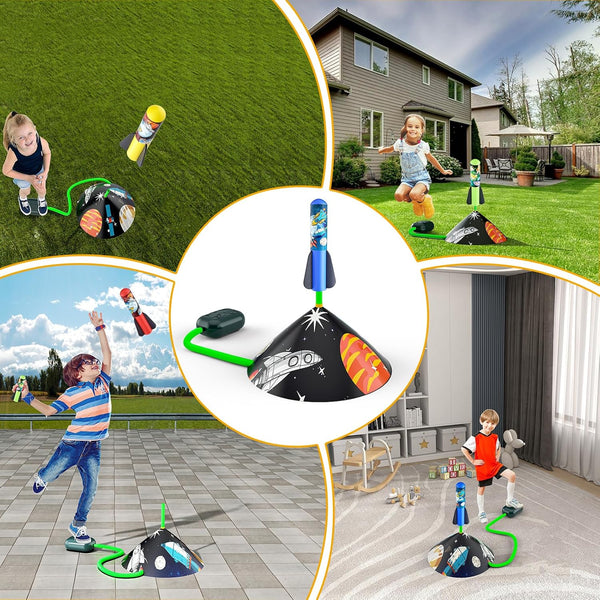 Toy Rocket Launcher for Kids - Outdoor Toys for Kids Ages 4-8, 8 Rockets 8P