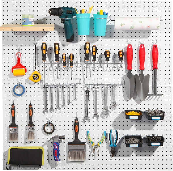 Pegboard Hooks with Bins, Peg Locks, for Organizing Various Tools, 117 PCS, 60 of Which are Locks 117PCS