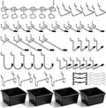 Pegboard Hooks with Bins, Peg Locks, for Organizing Various Tools, 117 PCS, 60 of Which are Locks 117PCS