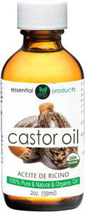 ELP Pure Organic Castor Oil - Promotes Hair, Eyebrow and Eyelash Growth - Diminishes Wrinkles and Signs of Aging - Hydrates and Nourishes Skin -