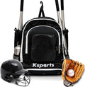 Ksports Baseball Backpack - Durable T-Ball & Softball Equipment Bag - Bat, Helmet, Glove, Gear Storage - Shoe Compartment & Fence Hook - Ideal for